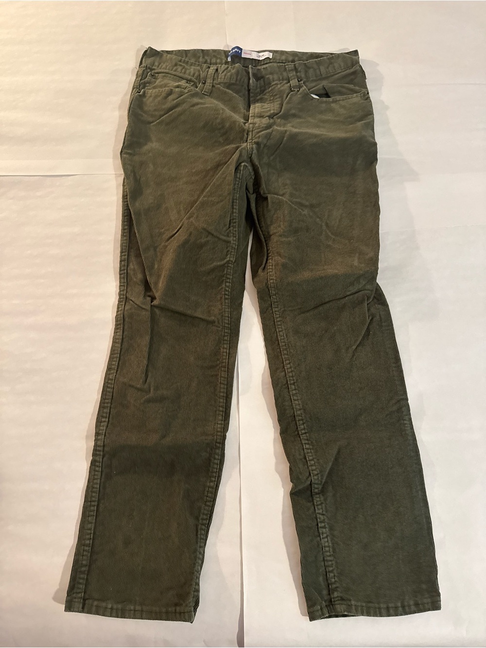 Old Navy Men's Olive Green Corduroy Slim Straight Pants